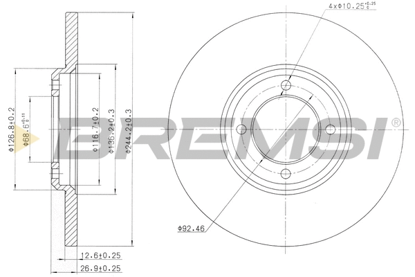 Disque de frein BREMSI CD6023S