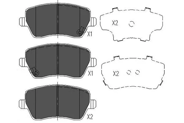 Kit de plaquettes de frein, frein à disque KAVO PARTS KBP-8522
