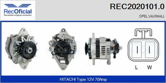 Alternateur RECOFICIAL REC2020101.0