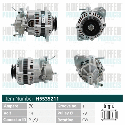 Alternateur HOFFER H5535211