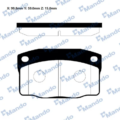 Kit de plaquettes de frein, frein à disque MANDO RMPD02NS