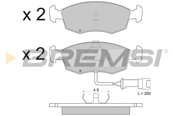 Kit de plaquettes de frein, frein à disque BREMSI BP2282