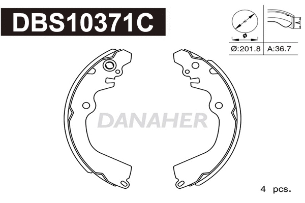 Jeu de mâchoires de frein DANAHER DBS10371C