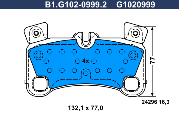 Kit de plaquettes de frein, frein à disque GALFER B1.G102-0999.2