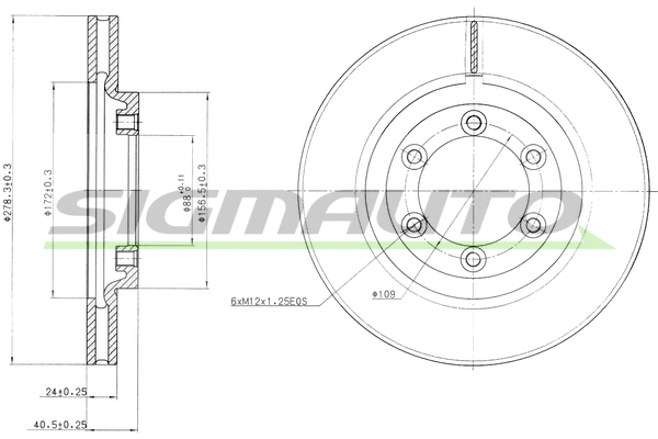 Disque de frein SIGMAUTO DBB346V