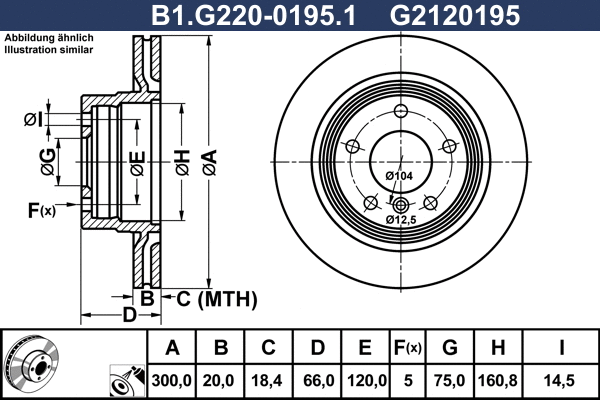 Disque de frein GALFER B1.G220-0195.1
