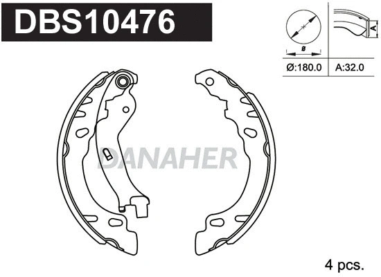 Jeu de mâchoires de frein DANAHER DBS10476
