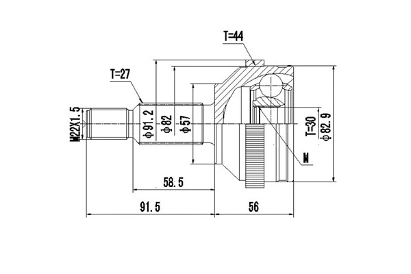 Jeu de joints, arbre de transmission DYNAMATRIX DCV818024