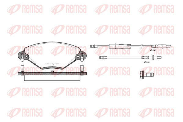 Kit de plaquettes de frein, frein à disque REMSA 0828.04
