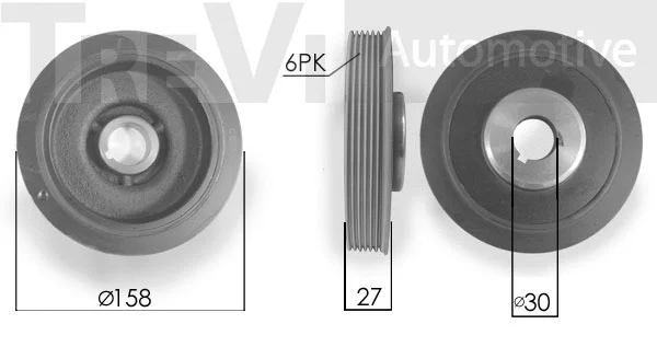 Poulie, vilebrequin TREVI AUTOMOTIVE PC1030