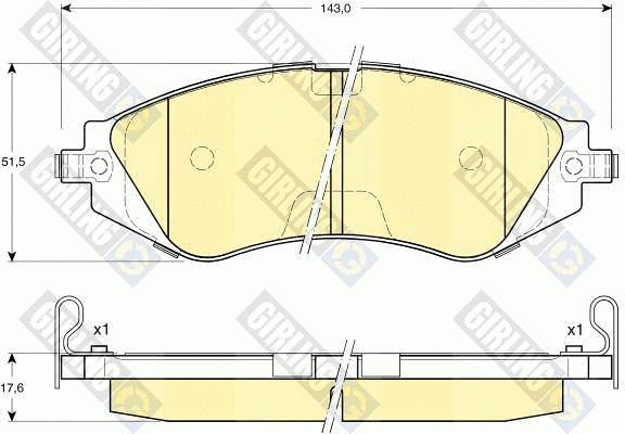 Kit de plaquettes de frein, frein à disque GIRLING 6131719