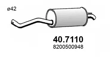 Silencieux arrière ASSO 40.7110