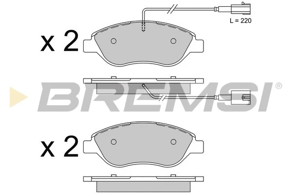 Kit de plaquettes de frein, frein à disque BREMSI BP3507