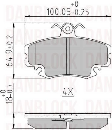 Kit de plaquettes de frein, frein à disque DANBLOCK DB 510236