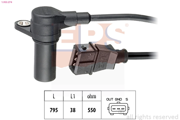 Capteur, vitesse de rotation du moteur EPS 1.953.274
