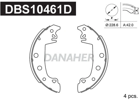 Jeu de mâchoires de frein DANAHER DBS10461D