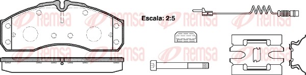 Kit de plaquettes de frein, frein à disque REMSA 0651.22