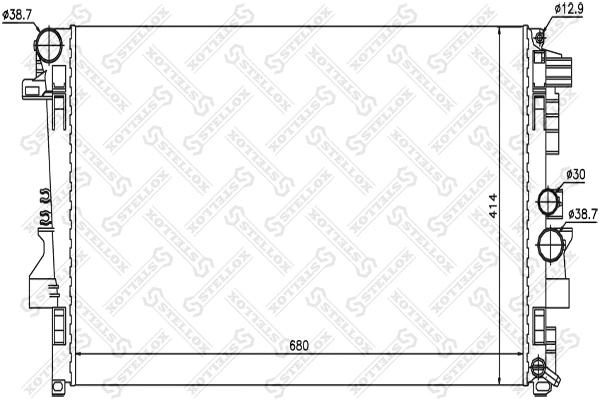 Radiateur, refroidissement du moteur STELLOX 10-25401-SX