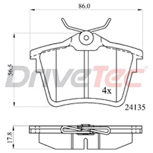 Kit de plaquettes de frein, frein à disque DriveTec DPAD1892