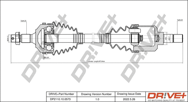 Arbre de transmission Dr!ve+ DP2110.10.0573