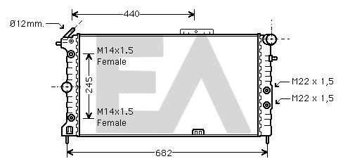 Radiateur, refroidissement du moteur EACLIMA 31R54157