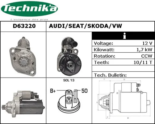 Démarreur Technika D63220