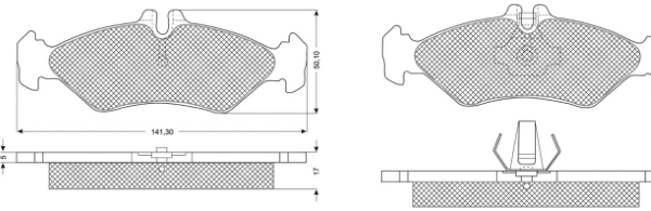 Kit de plaquettes de frein, frein à disque MTR MT572