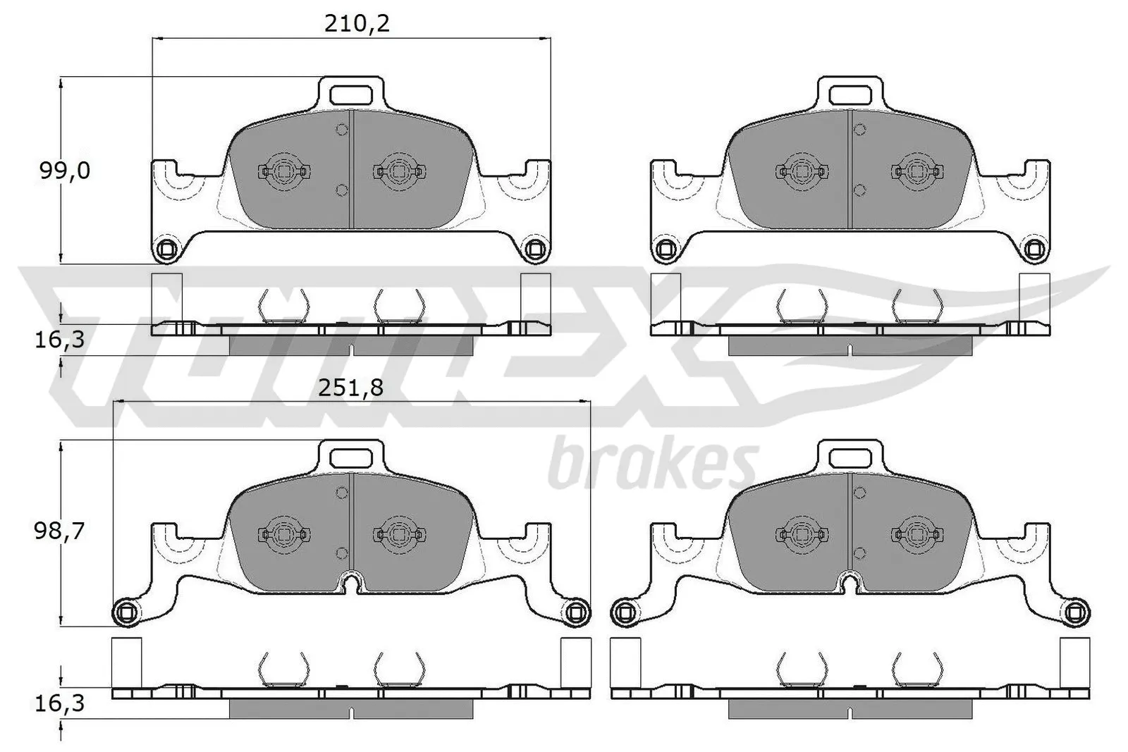 Kit de plaquettes de frein, frein à disque TOMEX Brakes TX 18-22