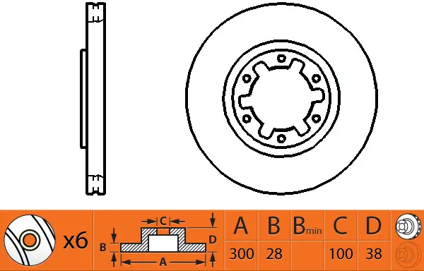 Disque de frein SB BR22125T