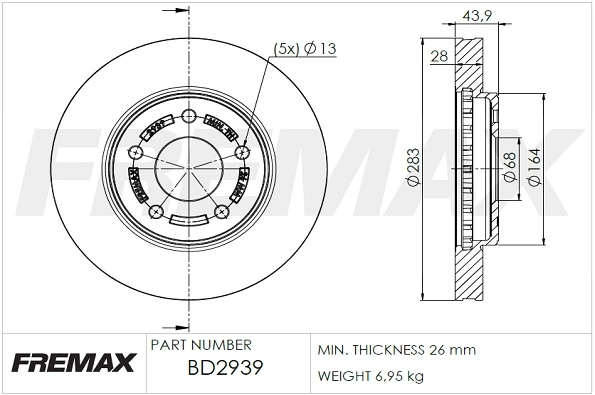 Disque de frein FREMAX BD-2939