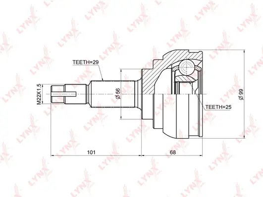 Jeu de joints, arbre de transmission LYNXAUTO CO-3676