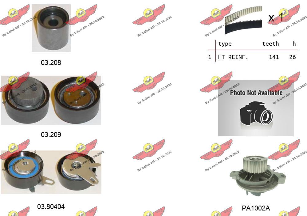 Pompe à eau + kit de courroie crantée AUTOKIT 04.5483PA