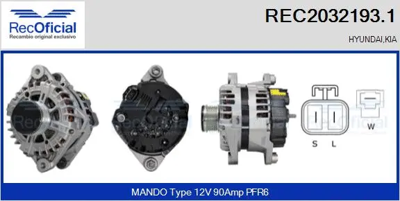 Alternateur RECOFICIAL REC2032193.1