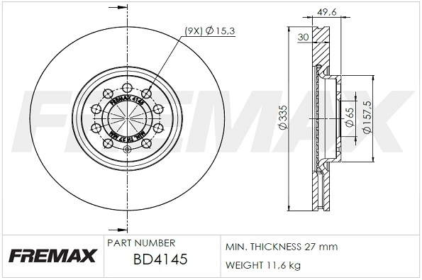 Disque de frein FREMAX BD-4145