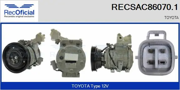 Compresseur, climatisation RECOFICIAL RECSAC86070.1