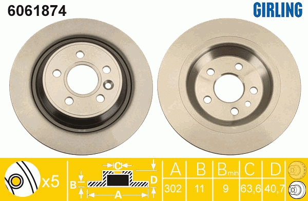 Disque de frein GIRLING 6061874