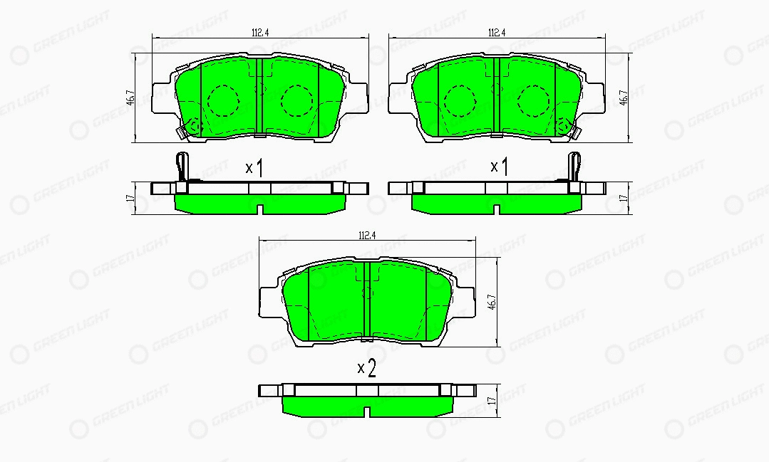 Kit de plaquettes de frein, frein à disque Automotive Adriado GLBP0300