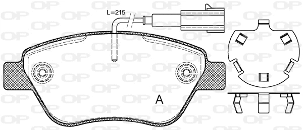 Kit de plaquettes de frein, frein à disque OPEN PARTS BPA0858.32