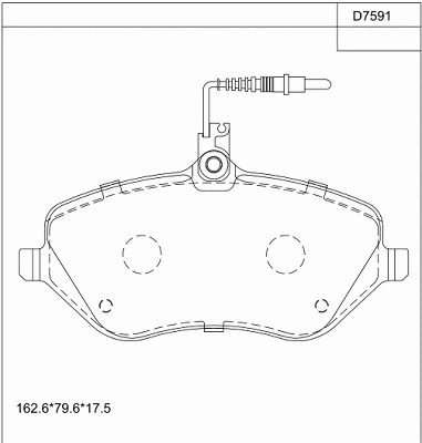 Kit de plaquettes de frein, frein à disque ASIMCO KD7591