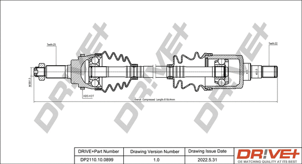 Arbre de transmission Dr!ve+ DP2110.10.0899