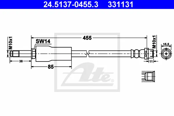 Flexible de frein ATE-APAC 24.5137-0455.3
