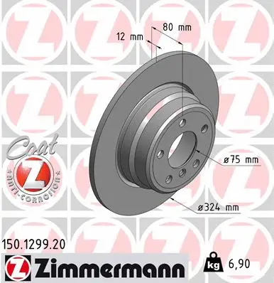 Disque de frein ZIMMERMANN 150.1299.20