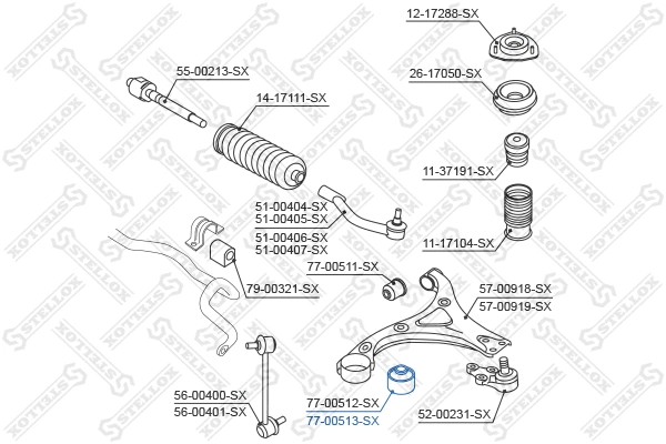Suspension, bras de liaison STELLOX 77-00513-SX