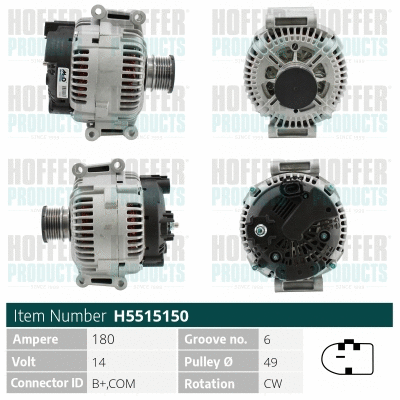 Alternateur HOFFER H5515150