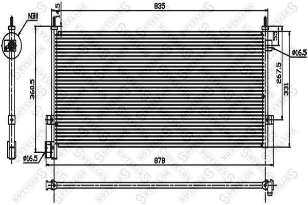 Condenseur, climatisation STELLOX 87-39108-SX