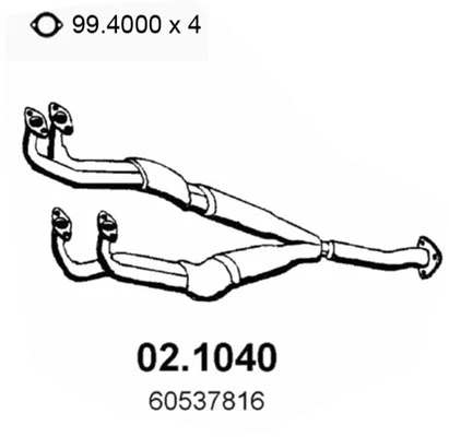 Tuyau d'échappement ASSO 02.1040