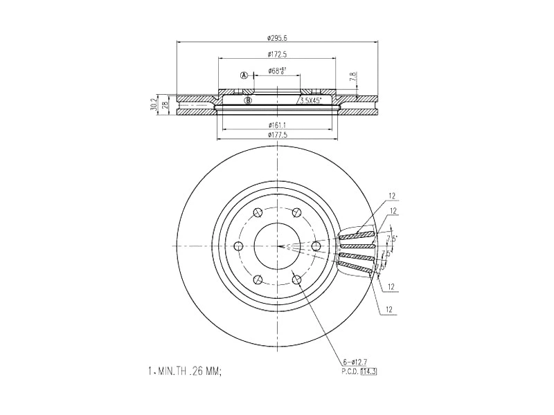 Disque de frein A.Z. Meisterteile AZMT-44-024-1385