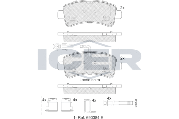 Kit de plaquettes de frein, frein à disque ICER LM2240