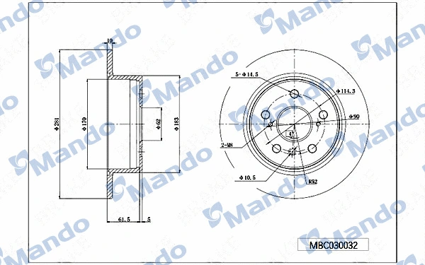 Disque de frein MANDO MBC030032
