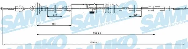 Tirette à câble, commande d'embrayage SAMKO C0276C